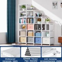 Mavivegue Book Shelf 20 Cube Storage Organizer Diy Bookcase Metal Cube Bookshelf Tall Book Case For Bedroom Living Room Of