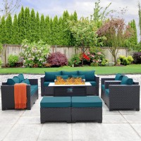 Patio Furniture Set 45Inch Outdoor Fire Pits 7 Pcs Outdoor Furniture Sets Patio Couch Outdoor Chairs 60000Btu Outdoor Propane F