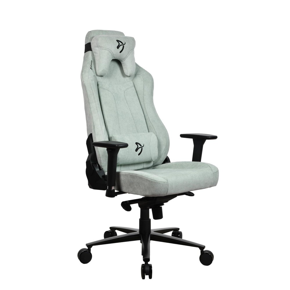 Arozzi Vernazza Soft Fabric Durable Upholstery Ergonomic Office And Gaming Chair With High-Level Features Like 3D Armrests And A Pro Mechanism With Soft Neck & Lumbar Support Pillows - Pearl Green