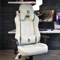 Arozzi Vernazza Soft Fabric Durable Upholstery Ergonomic Office And Gaming Chair With High-Level Features Like 3D Armrests And A Pro Mechanism With Soft Neck & Lumbar Support Pillows - Pearl Green