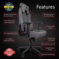 Arozzi Vernazza Soft Fabric Durable Upholstery Ergonomic Office And Gaming Chair With High-Level Features Like 3D Armrests And A Pro Mechanism With Soft Neck & Lumbar Support Pillows - Pearl Green