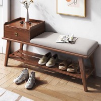 Kampco Wood Entryway Bench With Shoe Rack, Farmhouse Indoor Shoe Benches Seat, Shoe Storage Bench Organizer For Living Room, Bedroom, Hallway