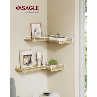 Vasagle Corner Shelf Wall Mount Set Of 2 Corner Floating Shelves Small Corner Wall Shelf For Decor Storage For Living Room Be