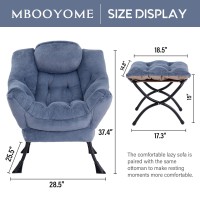 Mbooyome Lazy Chair With Ottoman Modern Accent Chair Contemporary Lounge Leisure Upholstered Sofa Chair Set With Armrests Read