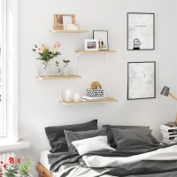 Ygeomer Floating Shelves For Wall Natural Wood Wall Shelves Different Sizes Wall Mounted Wood Shelf For Living Room Bathroom