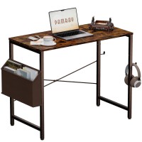 Pamray 32 Inch Computer Desk Small Spaces Desk With Storage Bag For Bedroom Writing And Home Office Work Small Study Desk Table