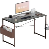 Pamray 47 Inch Computer Desk Small Spaces Desk With Storage Bag For Bedroom Writing And Home Office Work Small Study Desk Table