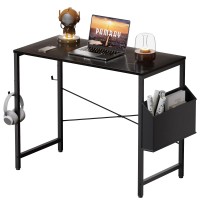 Pamray 32 Inch Computer Desk Small Spaces Desk With Storage Bag For Bedroom Writing And Home Office Work Small Study Desk Table