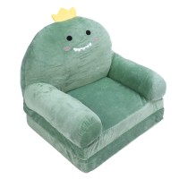 Foldable Kids Sofa Cute Cartoon Soft Comfortable Kids Folding Sofa Bed Kids Couch For Toddlers Kids Home Dinosaur (2 Layers)
