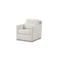 Neos Modern Upholstered Fabric Club Chair With Swivel (Cream)