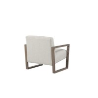 Neos Modern Upholstered Fabric Armchair (Off White)