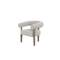 Neos Modern Upholstered Fabric Armchair (Cream)