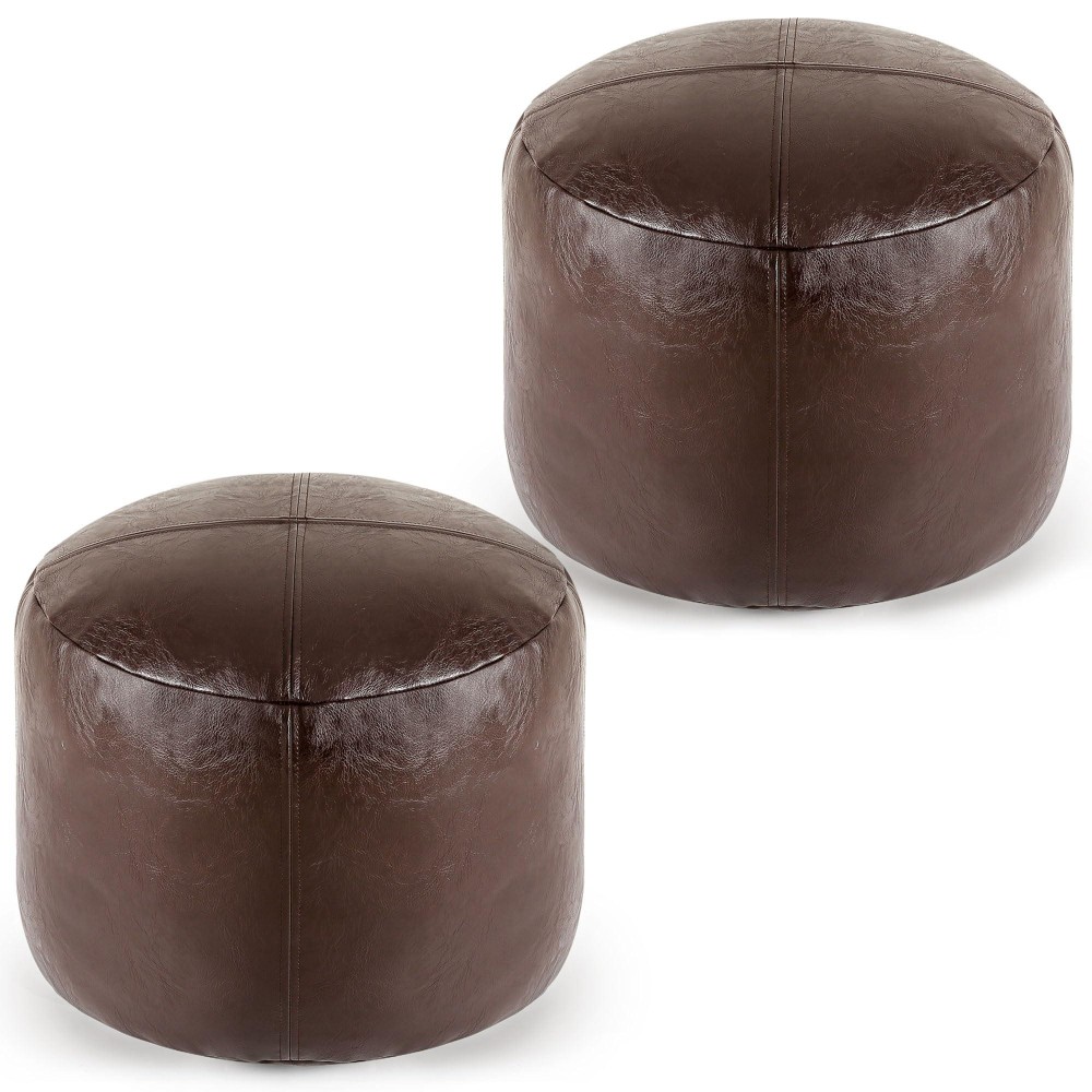 Camkinger Unstuffed Pouf Ottoman Foot Rest Set of 2 with Storage for Living Room - 18