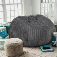 Bean Bag Chairs With Faux Rabbit Fur Cover 4 Ft Giant Memory Foam Bean Bag Chairs For Adultsteens With Filling Ultra Soft Faux