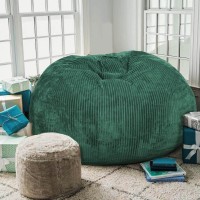 Bean Bag Chairs With Faux Rabbit Fur Cover 3 Ft Giant Memory Foam Bean Bag Chairs For Adultsteens With Filling Ultra Soft Faux