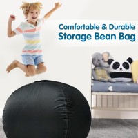 Lukeight Stuffed Animal Storage Bean Bag Chair Cover For Kids Zipper Beanbag Chair Cover For Organizing Toddler And Kids Rooms