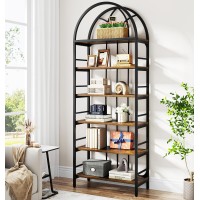 Tribesigns Bookshelf, 6-Tier Tall Arched Bookshelves, 78.7