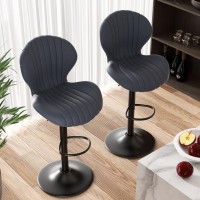 Nalupatio Bar Stools Set Of 3 Modern Swivel Bar Chairs Barstools Counter Height With High Backrest Easy 35 Minute Assembly Fo