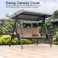 Swing Chair Canopy Replacement, 3 Seater Garden Swing Seat Canopy Cover, Waterproof Windproof Heavy Duty Rip Proof Garden Hammock Top Cover, Outdoor Garden Furniture Covers(Gray)