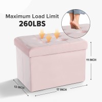 Linmagco Storage Ottoman Folding Foot Stool Velvet Ottoman Foot Rest With Padded Modern Ottoman With Storage For Living Room Pup