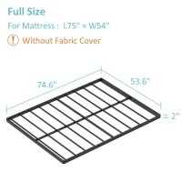 Upcanso Full Size Box Spring Bed Base 2 Inch Low Profile Metal Boxspring Full Size Bunkie Board 2 Inch 3000 Lbs Max Weight Cap