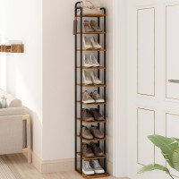 Hzuaneri Vertical Shoe Rack Shoe Shelves Wood Shoe Organizer For Closet Entryway Shoe Tower For Small Spaces Free Standing