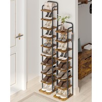 Hzuaneri Vertical Shoe Rack Shoe Shelves Wood Shoe Organizer For Closet Entryway Shoe Tower For Small Spaces Free Standing