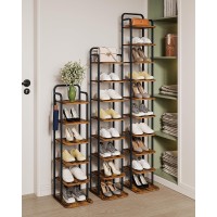 Hzuaneri Vertical Shoe Rack Shoe Shelves Wood Shoe Organizer For Closet Entryway Shoe Tower For Small Spaces Free Standing