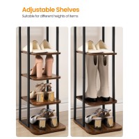 Hzuaneri Vertical Shoe Rack Shoe Shelves Wood Shoe Organizer For Closet Entryway Shoe Tower For Small Spaces Free Standing