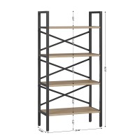 Homeiju 4 Tier Book Shelf 236 W Small Bookcase With Open Shelves Bookshelf With Storage Standing Book Shelves Organizers A