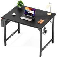 Sweetcrispy Desk Computer Office Small 32 Inch Writing Study Work Modern Simple Style Wooden Table With Storage Bag Iron Hook