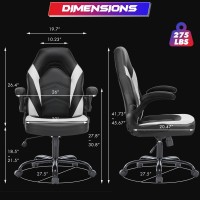 Sweetcrispy Computer Game Chair Ergonomic Desk With Comfy Lumbar Support Pu Leather With Flip Up Armrest Height Adjustable A