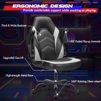 Sweetcrispy Computer Game Chair Ergonomic Desk With Comfy Lumbar Support Pu Leather With Flip Up Armrest Height Adjustable A