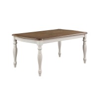 AcME Florian Dining Table (68), Oak & Antique White Finish DN01657(D0102HR78PT)