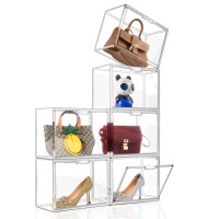 Starogegc 6Pack Purse Storgae Organizer For Closet Closet Organizers And Storage Stackable Storage Bins Clear Acrylic Display