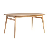 Walker Edison Mid-Century Modern Solid Wood Tapered-Leg Dining Table, 59 Inch, English Ash