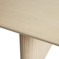Walker Edison Modern Vertical Reeded Plinth-Base Dining Table, 68 Inch, Birch