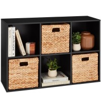 Best Choice Products 6-Cube Storage Organizer, 11In Shelf Opening, Bookcase, Display Shelf, Customizable W/ 3 Removable Back Panels - Black