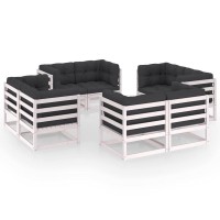 Vidaxl 8-Piece Patio Lounge Set In Solid Pinewood - Modular Corner Sofas With Comfortable Cushions For Outdoor Relaxation