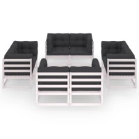 Vidaxl 8-Piece Patio Lounge Set In Solid Pinewood - Modular Corner Sofas With Comfortable Cushions For Outdoor Relaxation