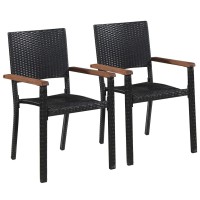 vidaXL Outdoor Dining Set 3 Piece Patio Furniture with Table and Chairs Weather Resistant PE Rattan and Powder Coated Steel F