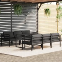 Vidaxl 7 Piece Patio Lounge Set - Aluminum Anthracite, Modular Outdoor Furniture Set With Cushions - Lightweight, Durable And Weather-Resistant