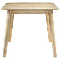 vidaXL Solid Mango Wood Dining Table Handmade Polished and Lacquered Robust Construction Natural White Wash Finish 709x3