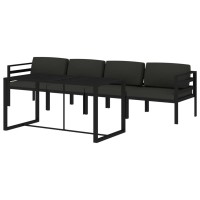 Vidaxl 5-Piece Patio Lounge Set - Modular Design With Cushions - Lightweight, Durable Aluminum Structure - Anthracite Color - Includes Corner And Middle Sofas