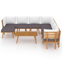 Vidaxl 9-Piece Patio Lounge Set - Solid Acacia Wood Outdoor Furniture With Cushions And Modifiable Configurations