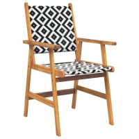 vidaXL Solid Acacia Wood Patio Dining Set 5 Piece Outdoor Furniture with Lattice Pattern Design