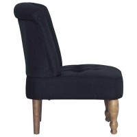 Vidaxl French Chair In Black Fabric - Classy French European Design, Solid Wood Legs, Foam-Stuffed Comfort, Meets California Proposition 65 Standards