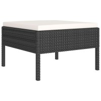 Vidaxl 5 Piece Patio Furniture Set With Cushions - Weather-Resistant Pe Rattan Construction - Black & Cream White - Suitable For Garden, Terrace, Deck Or Patio.