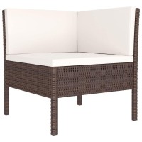 Vidaxl 9-Piece Patio Lounge Set With Cushions - Sturdy Pe Rattan And Steel Frame Furniture - Ideal For Outdoor Living Space
