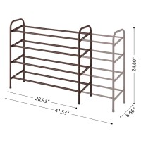 Gewudraw 4Tier Shoe Rack Expandable Width Adjustable Shoe Shelf Storage Organizer 4153 Metal Standing Shoe Rack For Bedroo